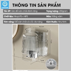 Giá để bàn chải và kem đánh răng kèm cốc súc miệng W8288 dán tường, nhựa PP nguyên sinh an toàn