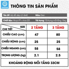 Kệ nhà bếp, kệ để đồ gia dụng nồi cơm điện, lò vi sóng, nồi chiên không dầu LD-3642, khung inox không rỉ chịu tải lớn