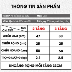 Kệ nhà bếp, kệ để đồ gia dụng nồi cơm điện, lò vi sóng, nồi chiên không dầu LD-3642, khung inox không rỉ chịu tải lớn