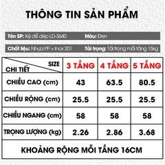 Kệ giày dép nhiều tầng khung inox chịu lực LD-3545