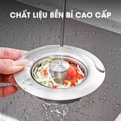 Bộ lọc thoát nước cho bồn rửa chén, nắp thoát chậu rửa nhà bếp LH-2504, chất liệu inox và đồng không rỉ cao cấp