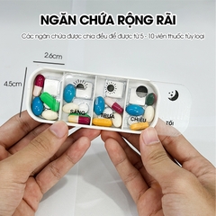 Hộp chia thuốc 7 ngày 4 buổi LH-2039 sáng trưa chiều tối nhựa ABS bền đẹp an toàn tiện dụng mang đi làm, đi du lịch, ...