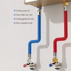 Ống dẫn nước nóng lạnh, ống nối cho bồn lavabo, bồn vệ sinh, máy giặt, máy nóng lạnh, inox 304 uốn cong tùy ý