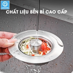 Bộ lọc thoát nước cho bồn rửa chén, nắp thoát chậu rửa nhà bếp LH-2504, chất liệu inox và đồng không rỉ cao cấp