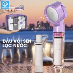 Vòi tắm hoa sen di động, vòi sen du lịch, vòi sen cầm tay có lõi lọc kèm túi đựng tiện lợi LD-9015