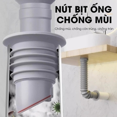 Thiết bị bịt kín ống thoát nước ngăn mùi SS15 cho nhà bếp, nhà vệ sinh, chống chảy ngược, chống con trùng, chống mùi