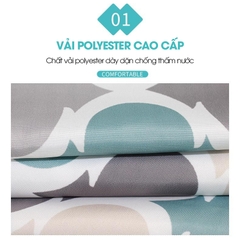 Rèm treo nhà tắm, màn che phòng tắm vải Poliester chống thấm cao cấp họa tiết Lồng Đèn Nhiều Màu Sắc