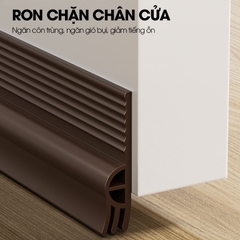 Ron chặn khe cửa dán một bên phiên bản nâng cấp 3 lớp giúp ngăn bụi gió và cách âm, tích hợp sẵn keo dán dể dàng lắp đặt