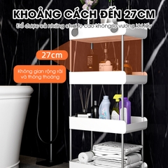 Kệ để đồ nhà bêp nhà tắm LH-3443 có bánh xe đẩy, kệ đứng cho khe hẹp tủ lạnh, phòng tắm, phòng bếp