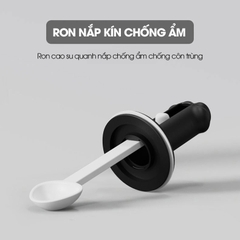 Hủ gia vị thủy tinh 350ml có thể điều chỉnh độ dài của muỗng TLG042-1