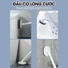 Cọ chà bồn cầu, bàn chải toilets nhà vệ sinh đầu silicon 2 trong 1 LH-8675, với đầu cọ linh hoạt len lõi mọi ngóc ngách