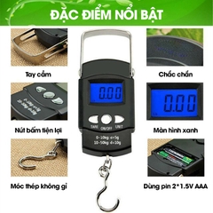 Cân cầm tay, cân treo di động 50kg HS-A09L cân chuyển phát nhanh dropship, có kèm thước dây tiện lợi