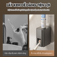 Kệ treo bàn chải và kem đánh răng có kèm cốc và dụng cụ nhã kem tự động LH-5478C