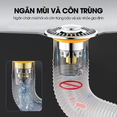 Nắp thoát nước bồn rửa mặt, bồn lavabo chống tắc cống, chống mùi, nút ấn đơn giản dễ sử dụng