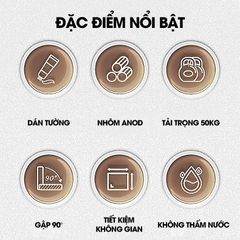 Giá treo khăn đa năng, kệ để khăn tắm gấp gọn SQ-6244 Nhôm Anod không rỉ
