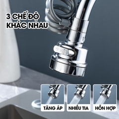 Đầu vòi tăng áp gắng bồn rửa chén lavabo LH-9309 dây lò xo kéo dài mọi ngóc ngách