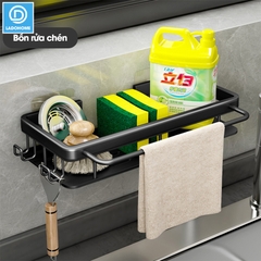 Kệ treo bồn rửa chén, kệ để nước rửa chén giẻ rửa bát nhà bếp LH-2232 Nhôm Anod không rỉ