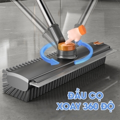 Cây chà sàn C16, chổi chà cọ sàn và gạt nước 2 trong 1, phiên bản nâng cấp với mặt bàn chải mở rộng chữ V chà mọi góc nghách