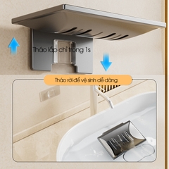 Khay đựng xà bông cục dán tường LD-1937 , khay đựng xà phòng có lỗ thoát nước thép carbon chống gỉ