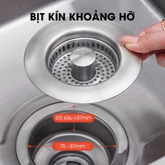 Bộ lọc thoát nước cho bồn rửa chén, nắp thoát chậu rửa nhà bếp LH-2504, chất liệu inox và đồng không rỉ cao cấp