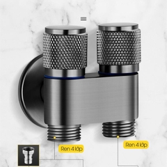 Bộ vòi xịt vệ sinh, toilet cao cấp LH-9424 thép không rỉ, lõi đồng + dây lò xo 2m, giá đỡ dán tường, van chia chữ H