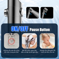 Vòi lá sen, vòi hoa sen kèm bộ lọc cao cấp LD-9010, 3 chế độ nước kèm nút gạt khóa nước tiện lợi