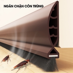 Thanh nệp cứng chặn chân cửa nhựa PVC dùng cho khe hở lớn tới 3cm, giúp ngăn gió bụi, con trùng, cách âm cách nhiệt