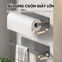Giá treo túi đựng thực phẩm, thanh treo màn bọc thực phẩm, móc treo khăn lau nhà bếp LH-4102 Nhôm Anod không rỉ