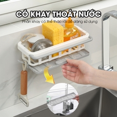 Kệ để dụng cụ rửa chén, giá để nước rửa chén bát treo tường có khay hứng nước LD-2468