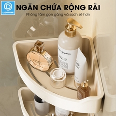 Kệ góc tường treo nhà tắm nhà bêp LD-6101, nhựa ABS siêu cứng cáp và bền bỉ