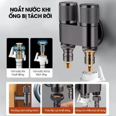 Van chia nước đầu nguồn 2 đầu ra có khóa độc lập LD-9105, inox 304 mạ điện cao cấp bóng đẹp không rỉ