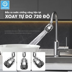 Đầu vòi lọc nước xoay 360 độ cho bồn rửa chén LV316 , lõi lọc bằng INOX 316 có lưới thép siêu mịn 2500 mắt lưới