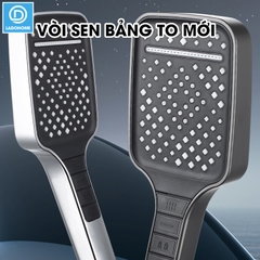Vòi sen tăng áp bản to hiện đại 7 chế độ LD-9011, lưu lượng nước lớn và chế độ nút bấm dễ sử dụng
