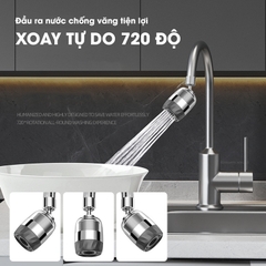Đầu vòi lọc nước xoay 360 độ cho bồn rửa chén LV316 , lõi lọc bằng INOX 316 có lưới thép siêu mịn 2500 mắt lưới