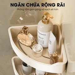 Kệ góc tường treo nhà tắm nhà bêp LD-6101, nhựa ABS siêu cứng cáp và bền bỉ