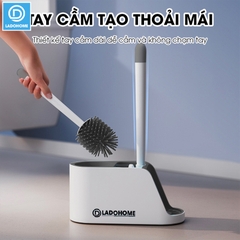 Cọ chà bồn cầu, bàn chải toilets nhà vệ sinh đầu silicon 2 trong 1 LH-8675, với đầu cọ linh hoạt len lõi mọi ngóc ngách
