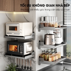 Kệ lò vi sóng, kệ gia vị kệ nhà bếp treo tường SQ-6188 thép carbon không rỉ