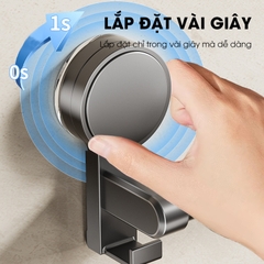 Giá treo khăn nhà tắm có móc hút chân không LD-5250, nhôm anod không rỉ, không cần khoan đục, dễ dàng lắp đặt