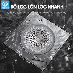 Nắp đậy cống thoát nước, thoát sàn một chiều ngăn mùi LD-2505 , chất liệu thép không rỉ + nhựa ABS