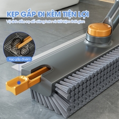 Cây chà sàn C16, chổi chà cọ sàn và gạt nước 2 trong 1, phiên bản nâng cấp với mặt bàn chải mở rộng chữ V chà mọi góc nghách