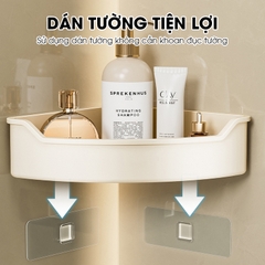 Kệ góc tường treo nhà tắm nhà bêp LD-6101, nhựa ABS siêu cứng cáp và bền bỉ