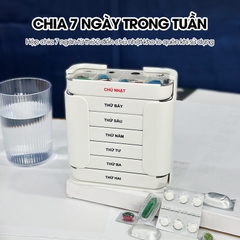 Hộp chia thuốc 7 ngày 4 buổi LH-2039 sáng trưa chiều tối nhựa ABS bền đẹp an toàn tiện dụng mang đi làm, đi du lịch, ...