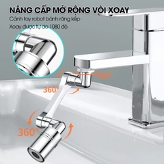 Vòi xoay mở rộng gắng vòi lavabo bồn rửa mặt 9305 với cánh tay cơ động bánh răng kép
