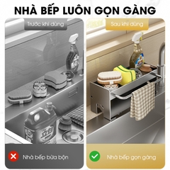 Kệ để đồ rửa chén, nước rửa chén bát, giẻ lau để bồn rửa LH-2345 thép carbon sơn nhiệt chống rỉ sét