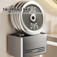 Hộp đựng giấy vệ sinh LD-5246 có cốc hút chân không gắn tường nhà tắm không cần khoán dán, nhôm anod + nhựa ABS