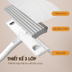 Cây lau kính, gạt chùi kính 2 trong 1 cán dài điều chỉnh tối đa 1.3 mét LH-8838