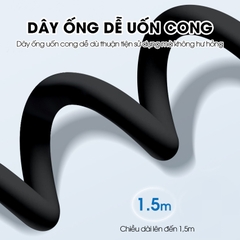 Ống nước vòi sen 1.5m TPR Silicon dẻo dai siêu bền chống cháy sử dụng được nóng lạnh, đầu nối bằng đồng chống mòn