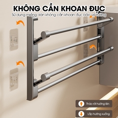 Kệ để giày dép treo tường 2 tầng LD-5233 nhôm anod không rỉ + tặng kèm miếng dán, tắt kê và vít