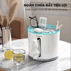 Hộp khăn giấy hộp đựng bút để bàn nhiều ngăn có thể xoay 360 TIHUA T9002
