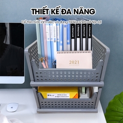 Hộp lưu trữ gấp gọn có thể xếp chồng LH-5555, hộp tủ đựng quần áo, văn phòng phẩm, vật dụng cá nhân xếp tầng ngăn nắp